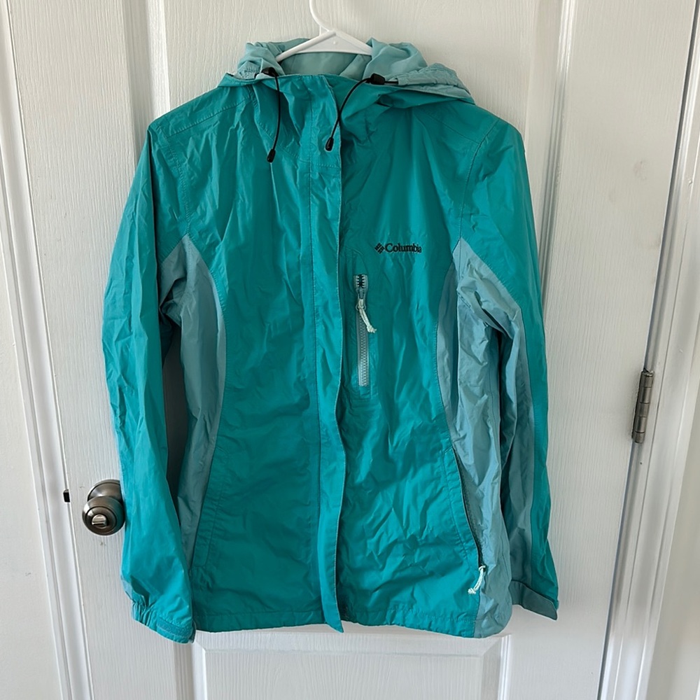 Columbia Teal Rain Jacket